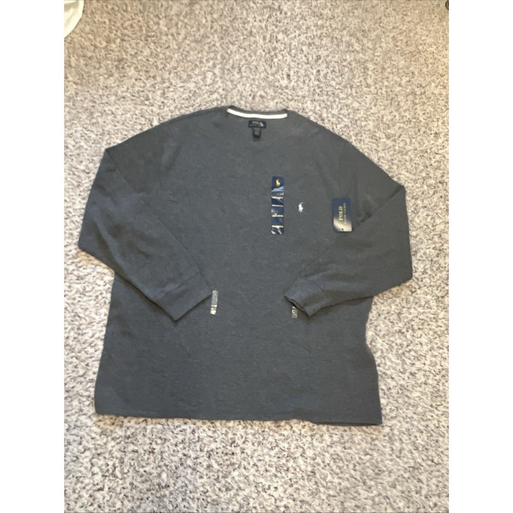 polo ralph lauren New  waffle thermal shirt Sz 3XL Gray Cotton Blend Long Sleeve